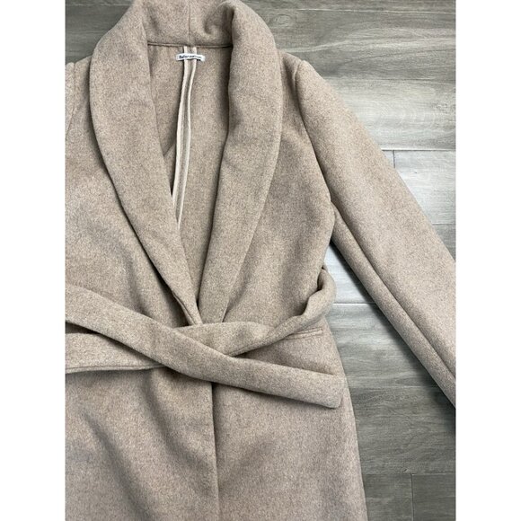 REFORMATION - Greenwich belted wool-blend coat Women’s Jacket Size Xs Beige - Picture 14 of 14